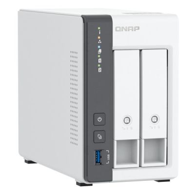 4. Qnap TS-216G, Tower, 2 x 2.5"/3.5" SATA, ARM 2.0GHz Quad core, 4GB, 1 x 2.5GbE + 1 x GbE, External adapter (PSU)
