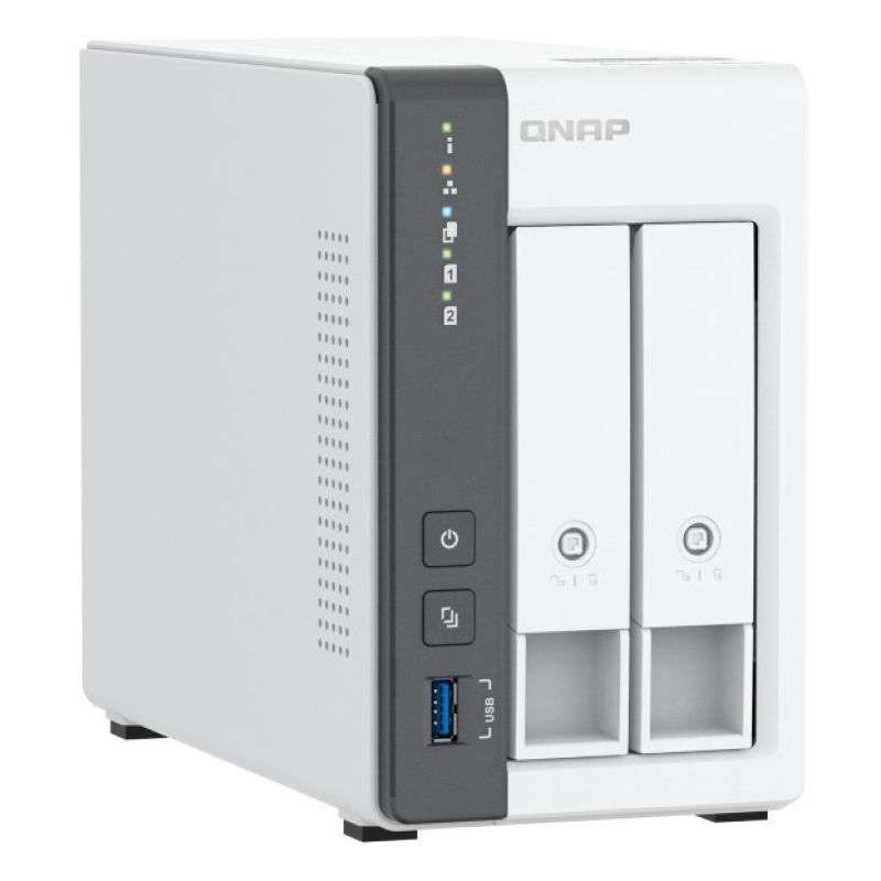 4. Qnap TS-216G, Tower, 2 x 2.5"/3.5" SATA, ARM 2.0GHz Quad core, 4GB, 1 x 2.5GbE + 1 x GbE, External adapter (PSU)