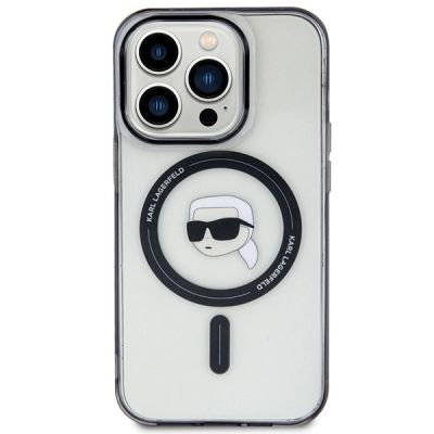 3. Etui Karl Lagerfeld IML Karl's Head MagSafe do iPhone 15 Pro Max - przezroczyste
