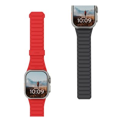 UAG Pathfinder - silikonowy dwustronny pasek magnetyczny do Apple Watch series 4-6 & SE 1-3, 44mm / series 7-9, 45mm / series 10-11, 46mm / Ultra 1-3, 49mm (ash/lava)