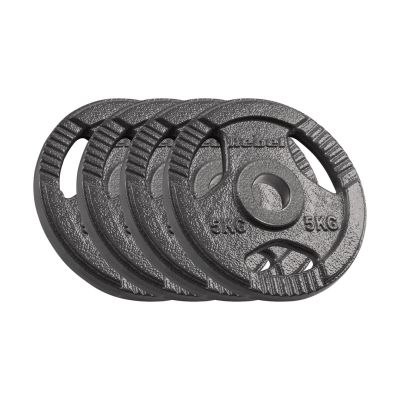 Obciążenie żeliwne olimpijskie zestaw 4x5kg, otwór 51mm, talerz z uchwytami, REBEL ACTIVE