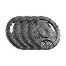 Obciążenie żeliwne olimpijskie zestaw 4x5kg, otwór 51mm, talerz z uchwytami, REBEL ACTIVE
