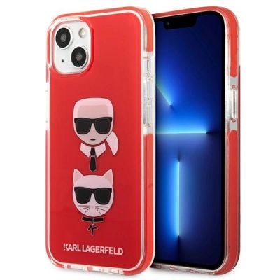 Etui Karl Lagerfeld Karl&Choupette Head na iPhone 13/ 14 / 15 - czerwone