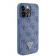 4. Etui Guess Leather 4G Triangle Strass do iPhone 15 Pro Max - niebieskie