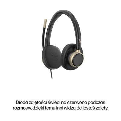 141. Słuchawki przewodowe HP Poly Mission 825 Stereo USB Wired Headset
