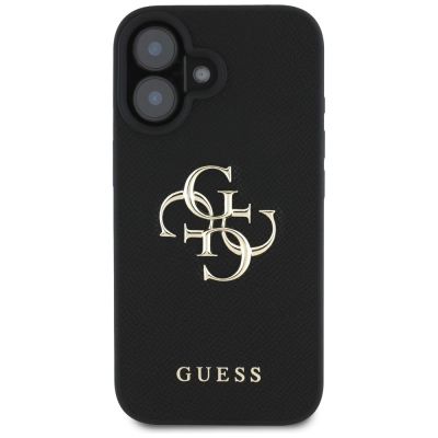 3. Etui Guess Grained Big 4G Logo Small Classic Logo na iPhone 16 - czarne