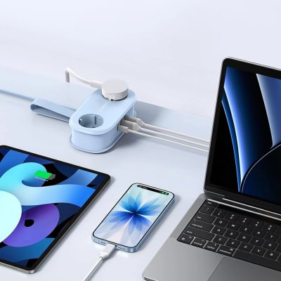 5. Listwa zasilająca Orico AP3 20W GaN 5w1 2x AC + 2x USB-A + 1x USB-C - niebieska