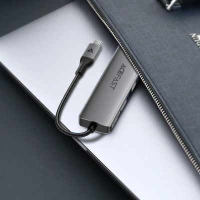 7. Hub USB Acefast J18 stacja dokująca USB-C 6w1 HDMI 4K 60Hz PD90W - szara