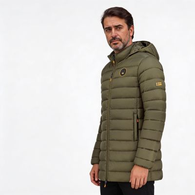 6. Kurtka męska Geographical Norway AMIGOMAP LONG HOOD DB KAKI MEN 233 KAKI (WZ5087H/GN-KAKI)