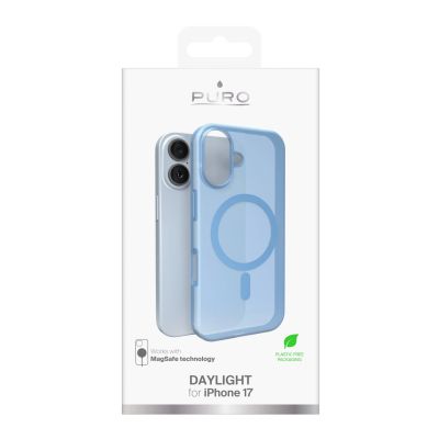 2. Etui silikonowe Puro Daylight kompatybilne z Magsafe na iPhone 17 - półprzezroczyste niebieskie