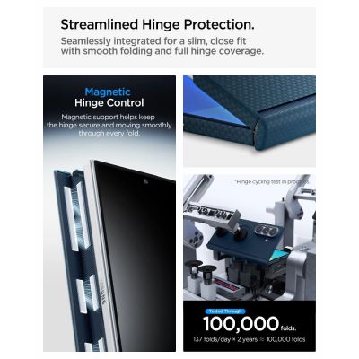 10. Etui Spigen AirSkin Aramid MagFit MagSafe na Samsung Galaxy Z Fold 8 Ultra - granatowe