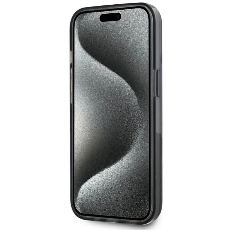 5. Etui Karl Lagerfeld Liquide Glitter Monogram Gradient na iPhone 15 - czarne