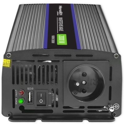 5. Qoltec Przetwornica napięcia Monolith 2000 MS Wave | 12V na 230V | 1000/2000W | USB