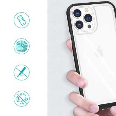 2. Clear 3in1 etui iPhone 14 silikonowy pokrowiec z ramką niebieskie