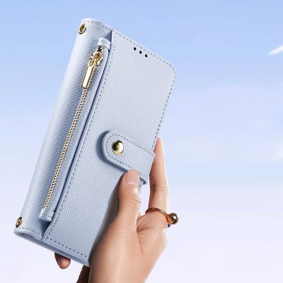 10. Etui skórzane Dux Ducis Lawa na iPhone 15 Pro Max - niebieskie