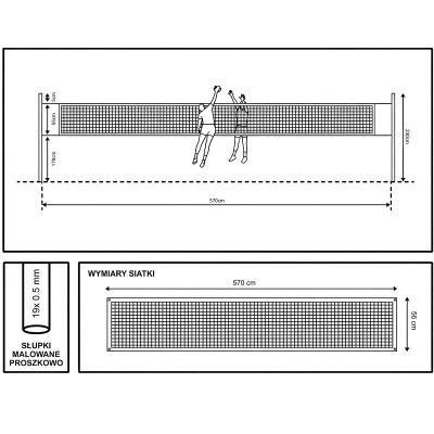 22. ZESTAW DO SIATKÓWKI DELUXE 570x55x230CM 5W1 ENERO