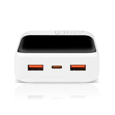 3. EVERACTIVE POWERBANK 20 000MAH, 2X USB, 1X USB-C 22,5W, QC4+, WYŚWIETLACZ LCD, BIAŁY EB-20Q
