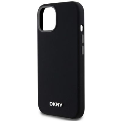 6. Etui DKNY Liquid Silicone Small Metal Logo MagSafe na iPhone 14 / 15 / 13 - czarne