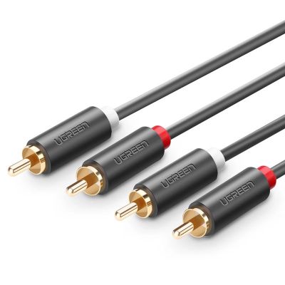 3. Kabel Ugreen AV104 10518 audio 2RCA (męski) / 2RCA (męski) 2m - szary