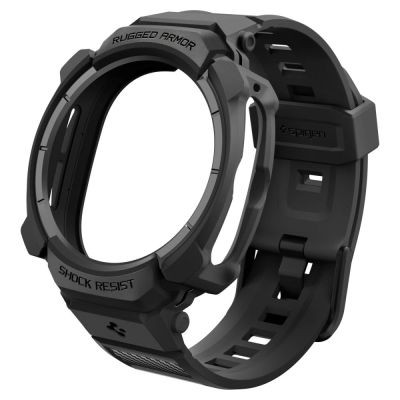 2. Pasek z obudową Spigen Rugged Armor Pro na Samsung Galaxy Watch Ultra 2 2026 47 mm - czarny matowy
