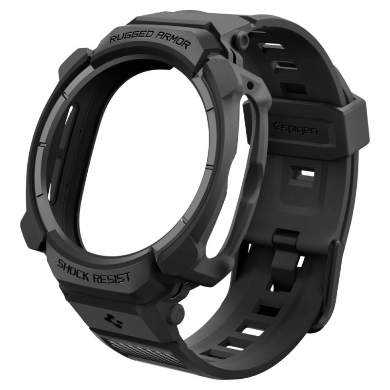 2. Pasek z obudową Spigen Rugged Armor Pro na Samsung Galaxy Watch Ultra 2 2026 47 mm - czarny matowy