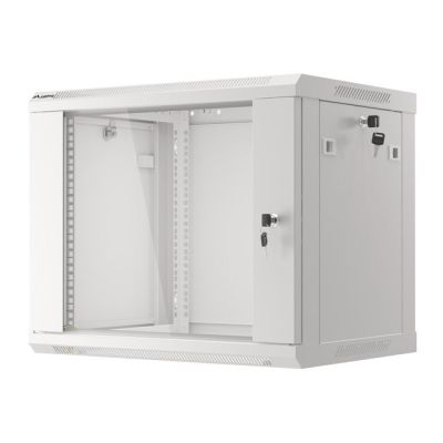 12. Szafa jednosekcyjna Lanberg WF01-6409-10S (9U; 500mm / 600mm / 450 mm; wisząca; Szklane; 19''; kolor szary)
