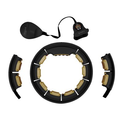 17. HHM13 NEW HULA HOP BLACK/GOLD Z MAGNESAMI I OBCIĄŻNIKIEM + LICZNIK HMS