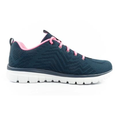4. Skechers Graceful-Get buty damskie sportowe wygodne lekkie oddychające granatowe