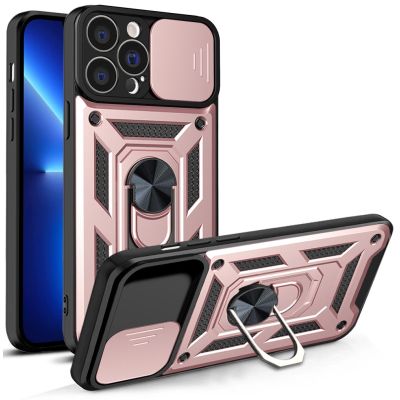 Hybrid Armor Camshield etui iPhone 13 Pro pancerny pokrowiec z osłoną na aparat różowe