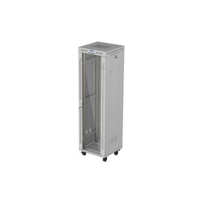 27. LANBERG SZAFA INSTALACYJNA RACK STOJĄCA 19" 42U 600X600 SZARA DRZWI PRZESZKLONE LCD (FLAT PACK) V2
