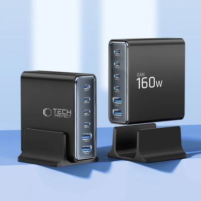 3. Ładowarka sieciowa Tech-Protect DC160W-GAN 6-Port 160W - czarna