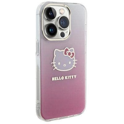 4. Etui Hello Kitty IML Gradient Electrop Kitty Head na iPhone 14 Pro - różowe