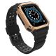Pasek z etui ochronnym Protect Strap Band do Apple Watch 38 / 40 / 41 mm opaska obudowa pancerna - czarny, różowe złoto