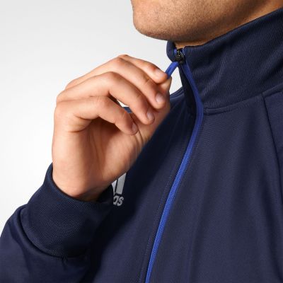 Bluza treningowa adidas Tiro 17 M BQ2597 w kolorze niebiesko-granatowym, rozpinana, z technologią climacool