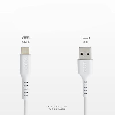 5. Kabel SBS TECABLEMICROC15W USB-A - USB-C 1,5m - biały