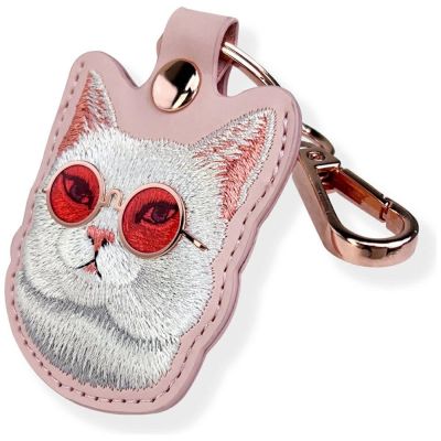 5. Etui Nimmy Glasses Cool Cat na lokalizator - różowe