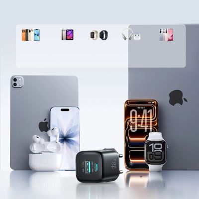 14. Ładowarka sieciowa Joyroom JR-TG7 33W USB-A + USB-C z kablem 30W USB-C - Lightning 1m - czarna