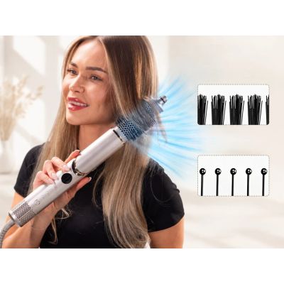 5. StayBeauty by Extralink M-17959L | Lokówko-suszarka składana 8w1 | z jonizacją, 1400W, 8 nasadek, zestaw do stylizacji