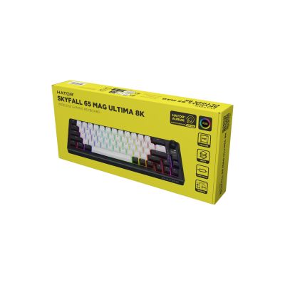 6. HATOR Skyfall 65 MAG ULTIMA 8K wireless klawiatura Gaming USB + RF Wireless + Bluetooth QWERTY US English Czarny, Biały