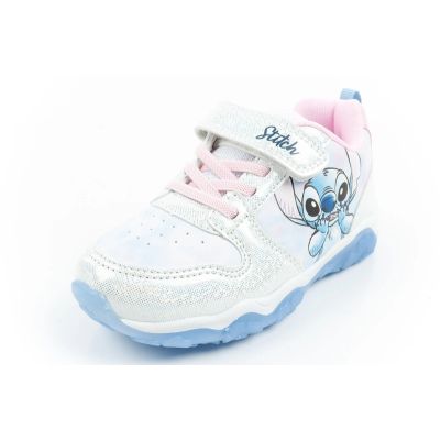 3. Leomil buty sportowe dziecięce sneakersy Stitch lekkie na rzep LED niebieskie
