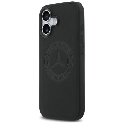 2. Etui Mercedes Leather Vintage Logo MagSafe na iPhone 17 - czarne