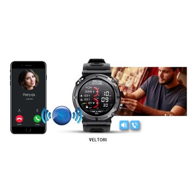 21. Smartwatch VELTORI VT130-1 Czarny Pasek Silikonowy