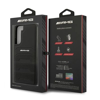 8. Etui AMG Leather Debossed Lines na Samsung Galaxy S22+ - czarne