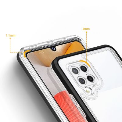 4. Clear 3in1 etui do Samsung Galaxy A42 5G żelowy pokrowiec z ramką czarny