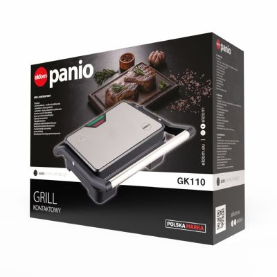 14. ELDOM GRILL KONTAKTOWY GK110 800W CZARNO-SREBRNY