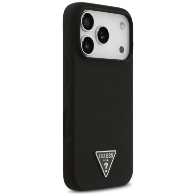 4. Etui Guess Silicone Triangle Logo MagSafe do iPhone 17 Pro - czarne