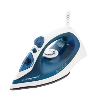 12. Żelazko parowe Esperanza Ceramic EHI002 (2200W; kolor niebieski)