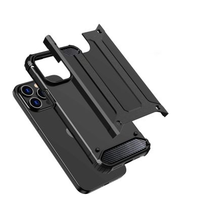 5. Pancerne etui do iPhone 15 Pro Hybrid Armor - czarne