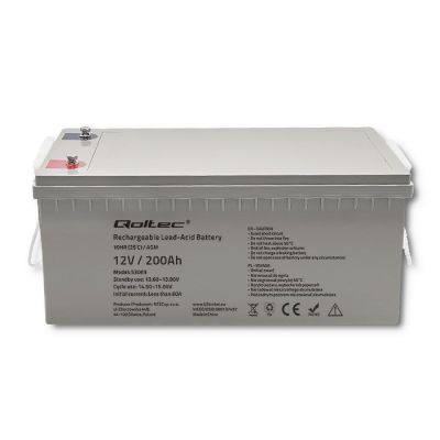 5. QOLTEC AKUMULATOR AGM 12V | 200AH | MAX.3000A