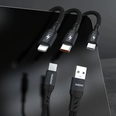 2. Kabel Dudao L3W USB-A/USB-C do Lightning/USB-C/MicroUSB 66W - czarny